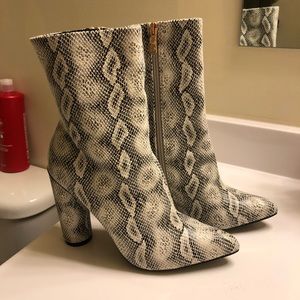 Faux Snakeskin Booties